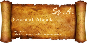 Szemerei Albert névjegykártya